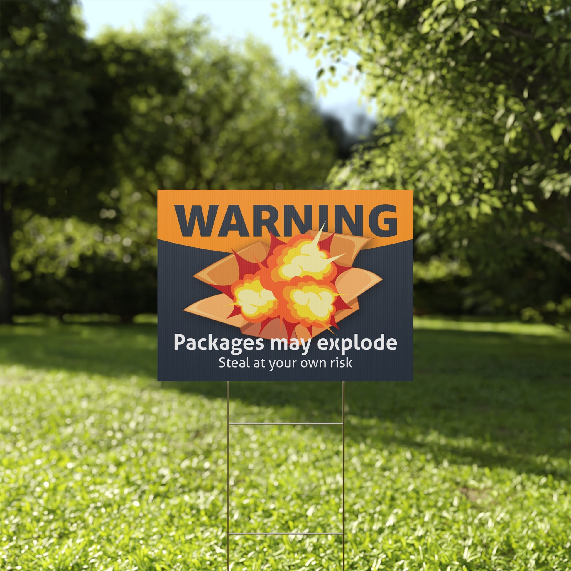 Package Theft Warning Plastic Yard Sign