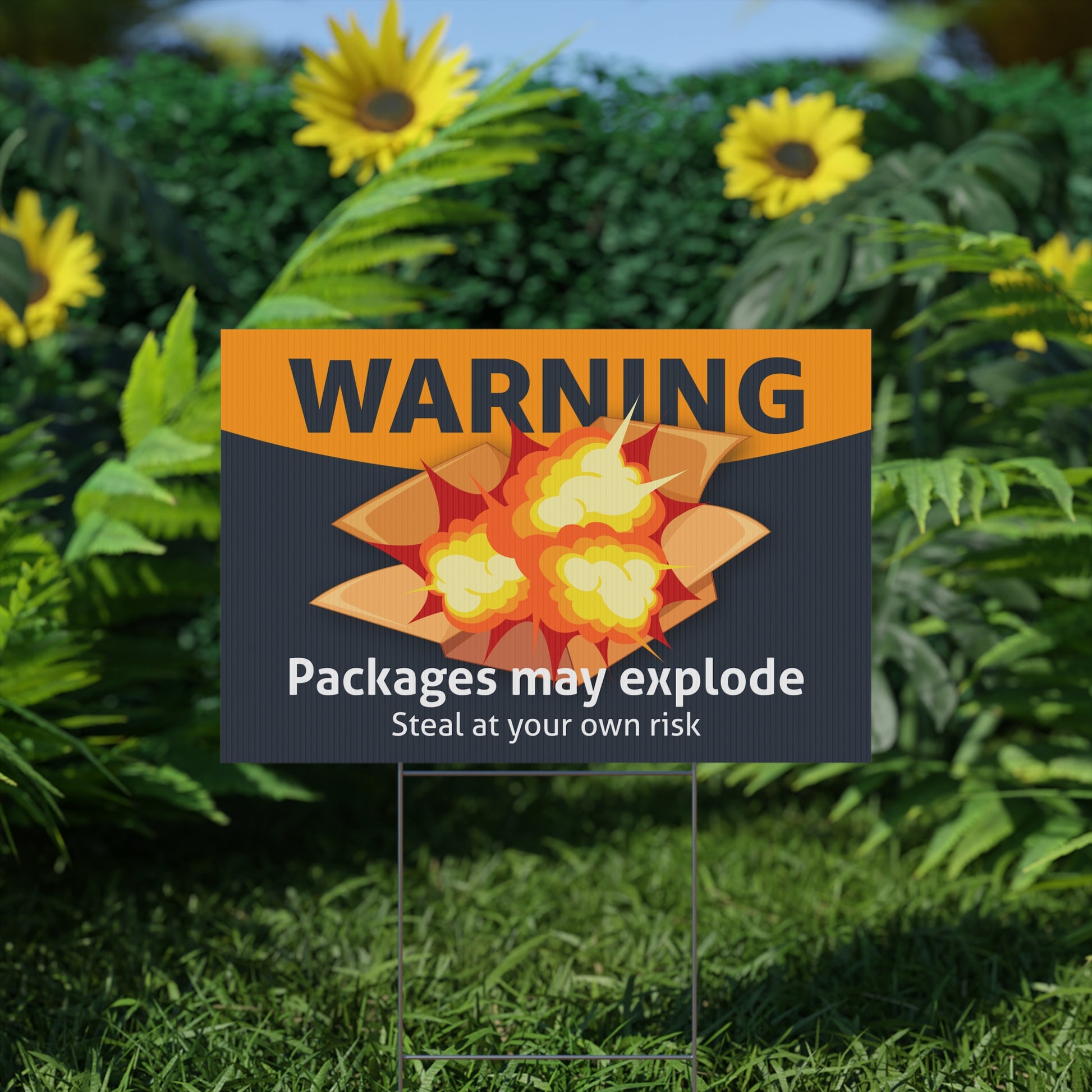Package Theft Warning Plastic Yard Sign
