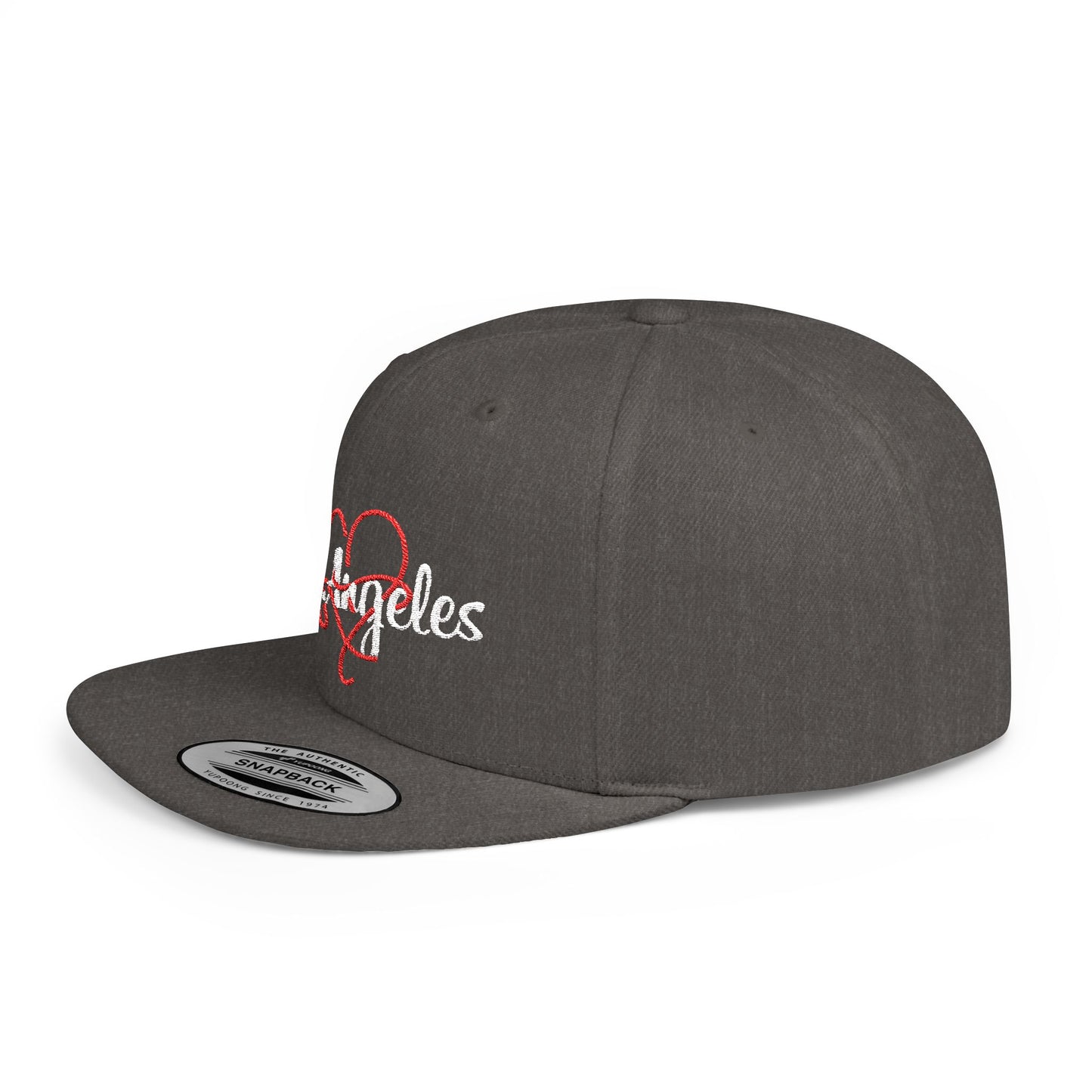 Los Angeles Heart Flat Bill Snapback Hat | Trendy Urban Apparel, Streetwear Accessory, Gift for Him, Casual Cap, Birthday Present