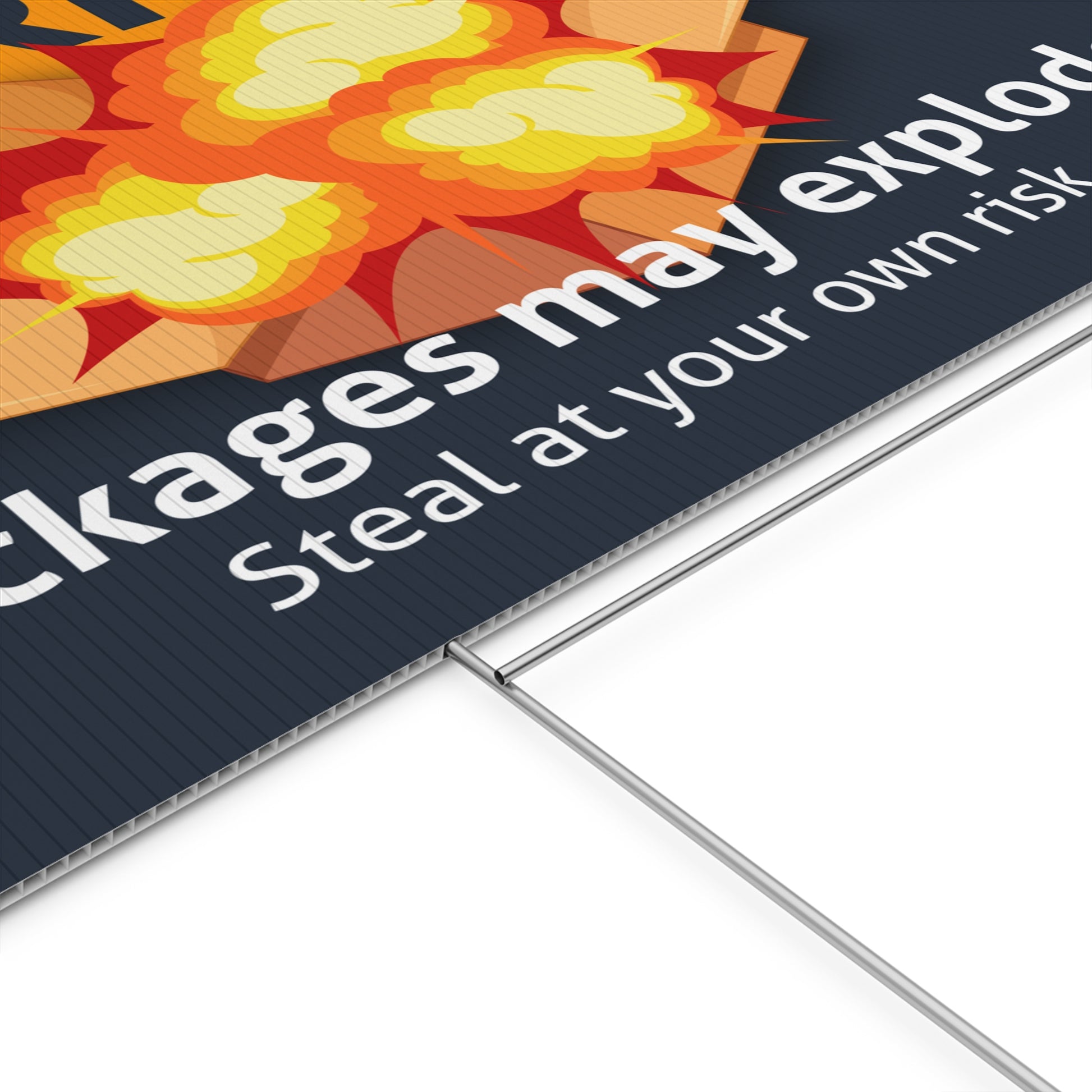 Package Theft Warning Plastic Yard Sign