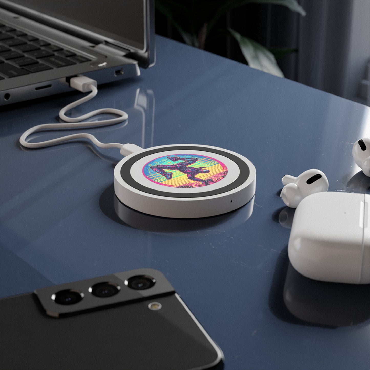 Cyberpunk Robot Quake Wireless Charging Pad