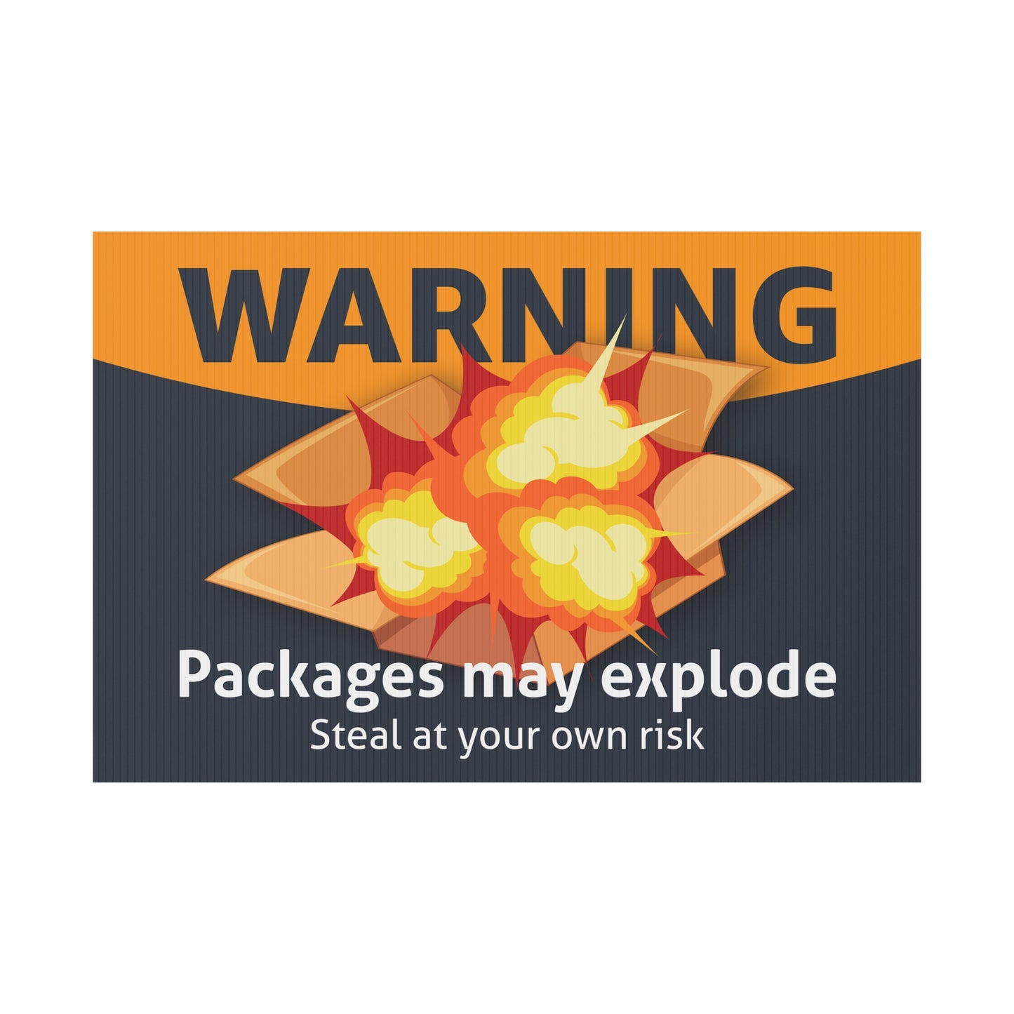 Package Theft Warning Plastic Yard Sign