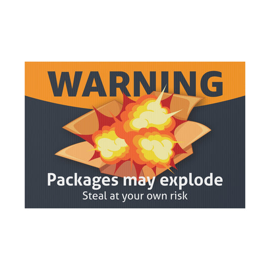 Package Theft Warning Plastic Yard Sign