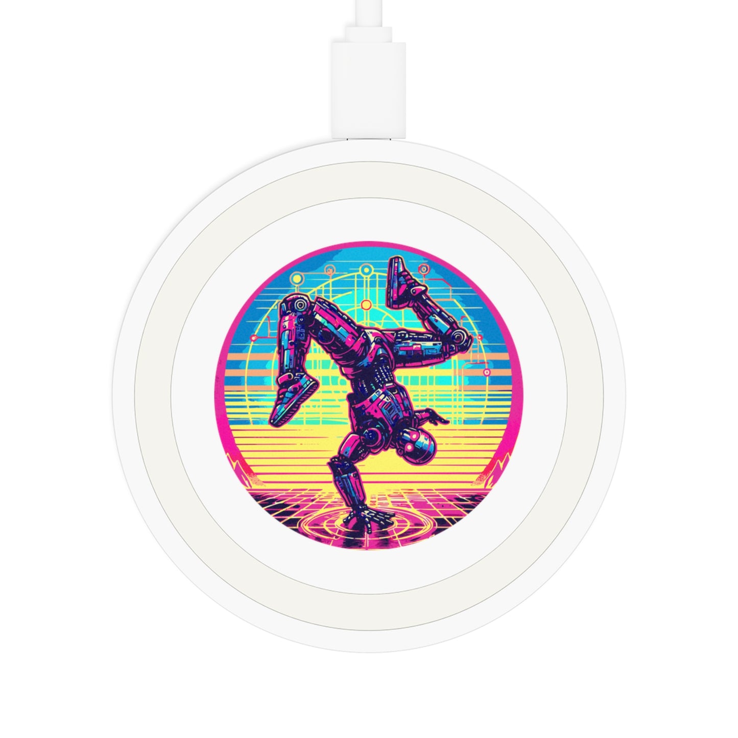 Cyberpunk Robot Quake Wireless Charging Pad