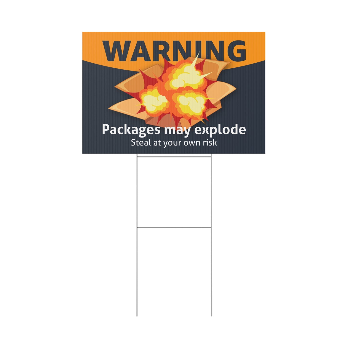Package Theft Warning Plastic Yard Sign