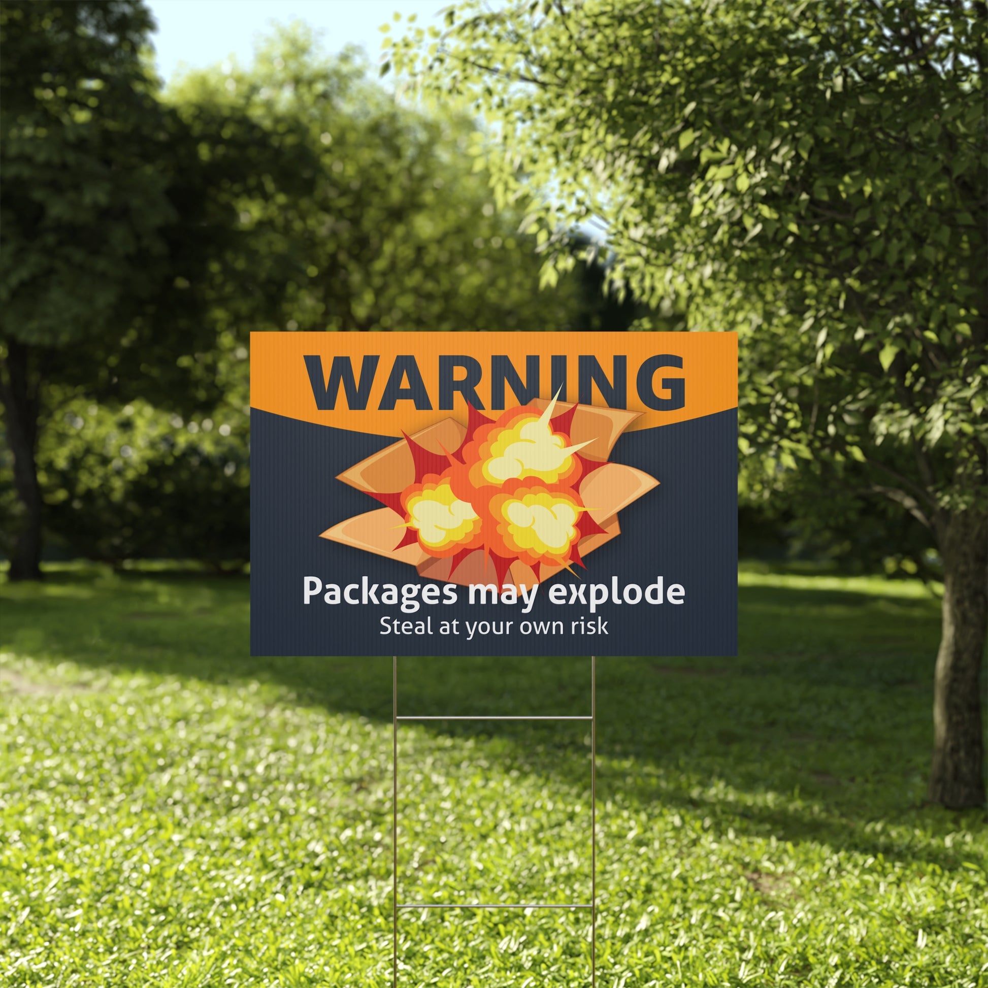 Package Theft Warning Plastic Yard Sign
