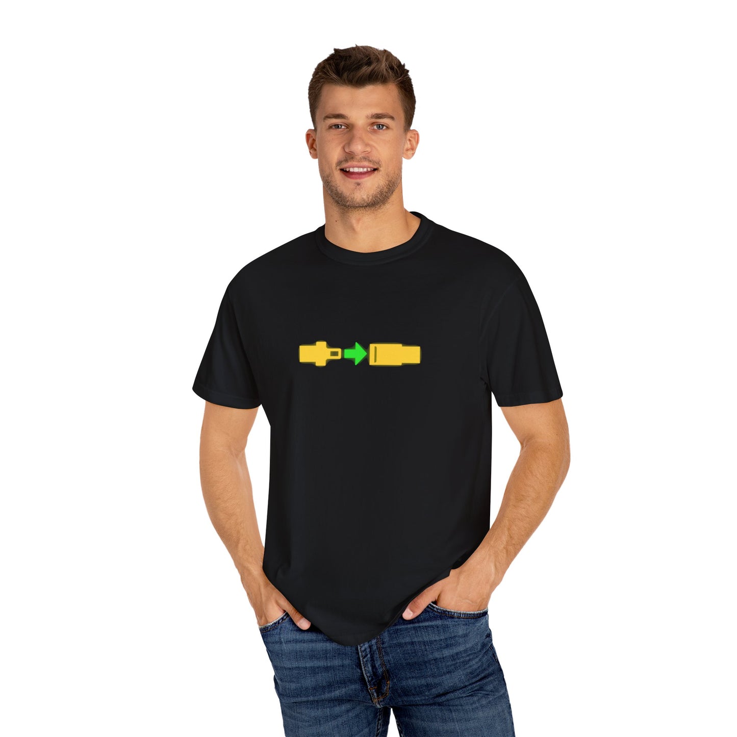 Airplane Fasten Seatbelt Sign Unisex Garment-Dyed T-shirt