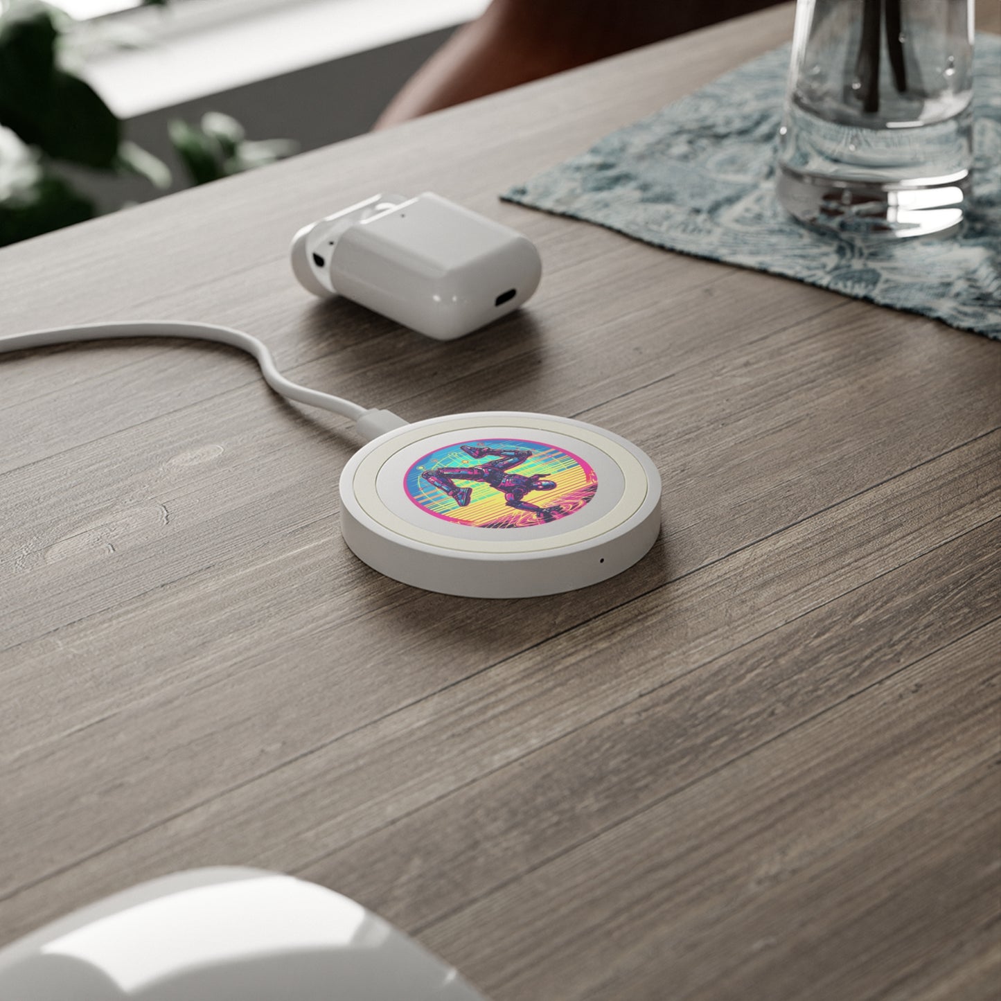 Cyberpunk Robot Quake Wireless Charging Pad