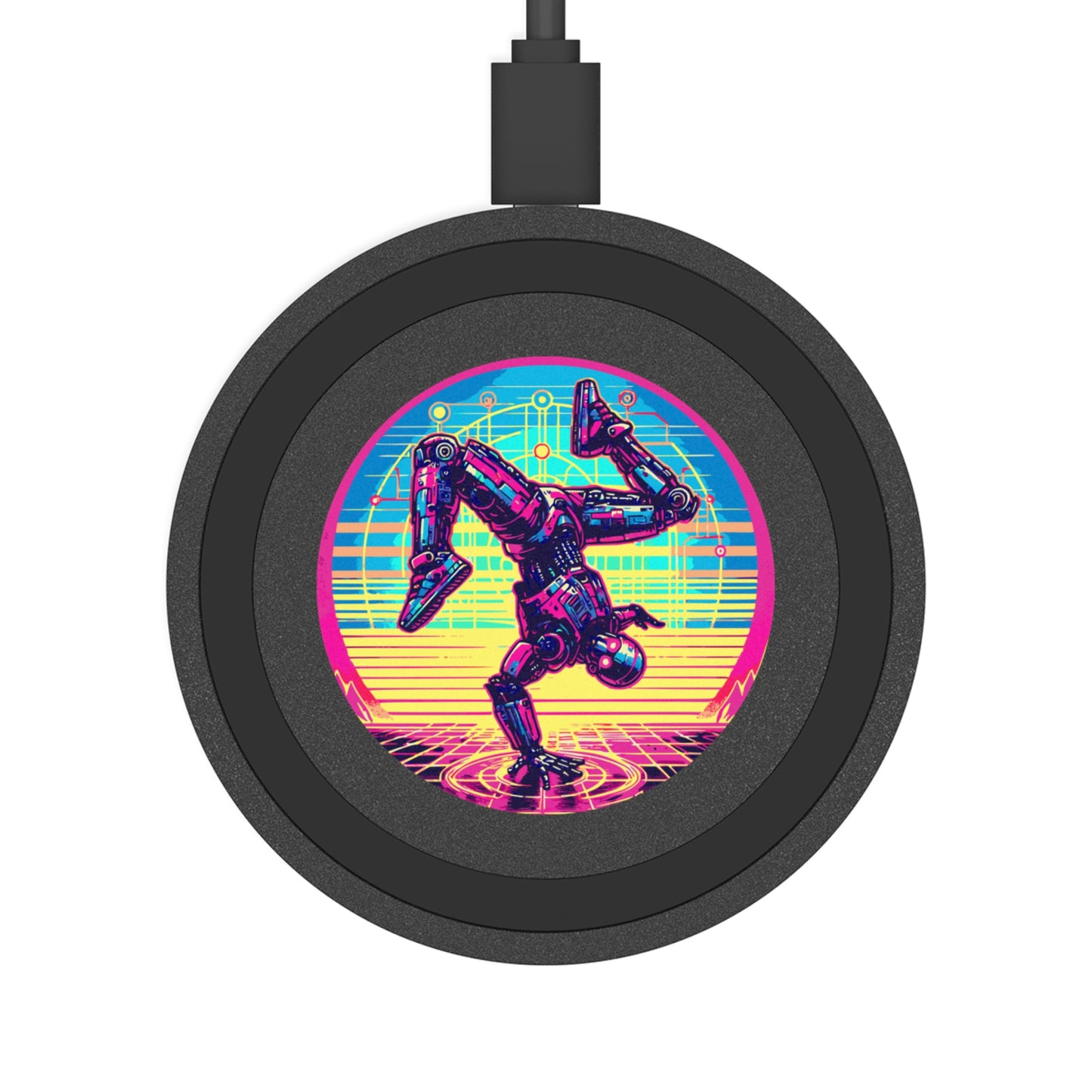 Cyberpunk Robot Quake Wireless Charging Pad