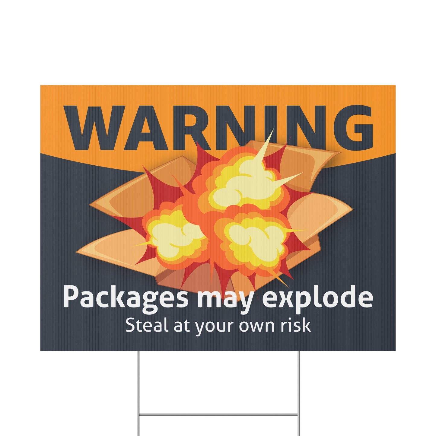 Package Theft Warning Plastic Yard Sign
