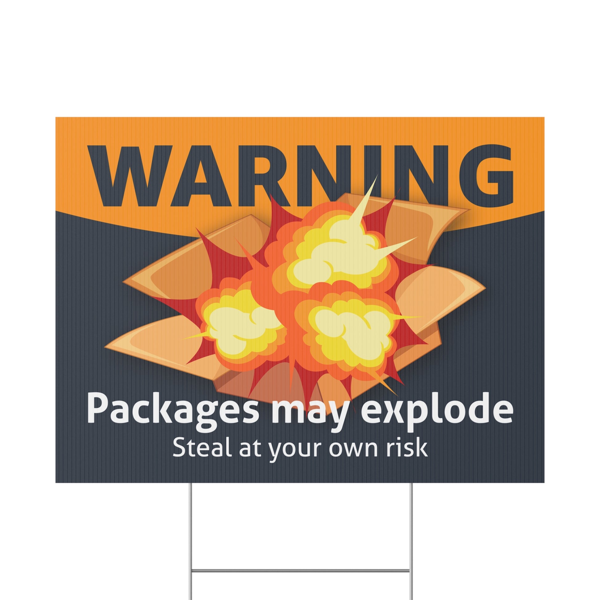 Package Theft Warning Plastic Yard Sign