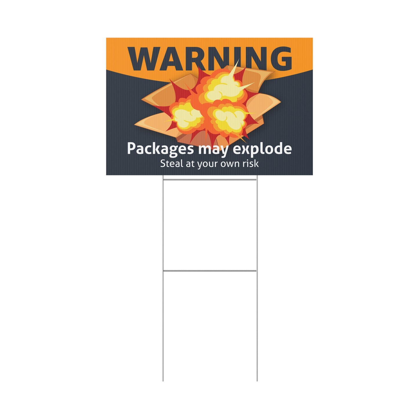 Package Theft Warning Plastic Yard Sign
