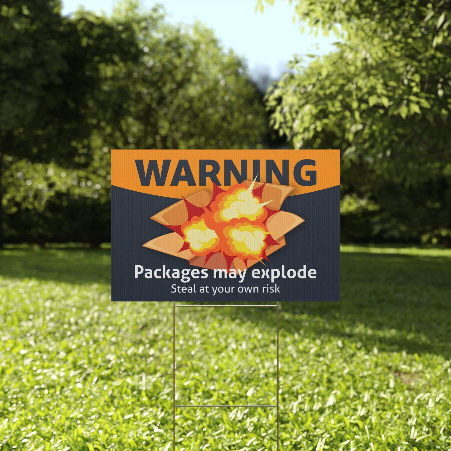 Package Theft Warning Plastic Yard Sign
