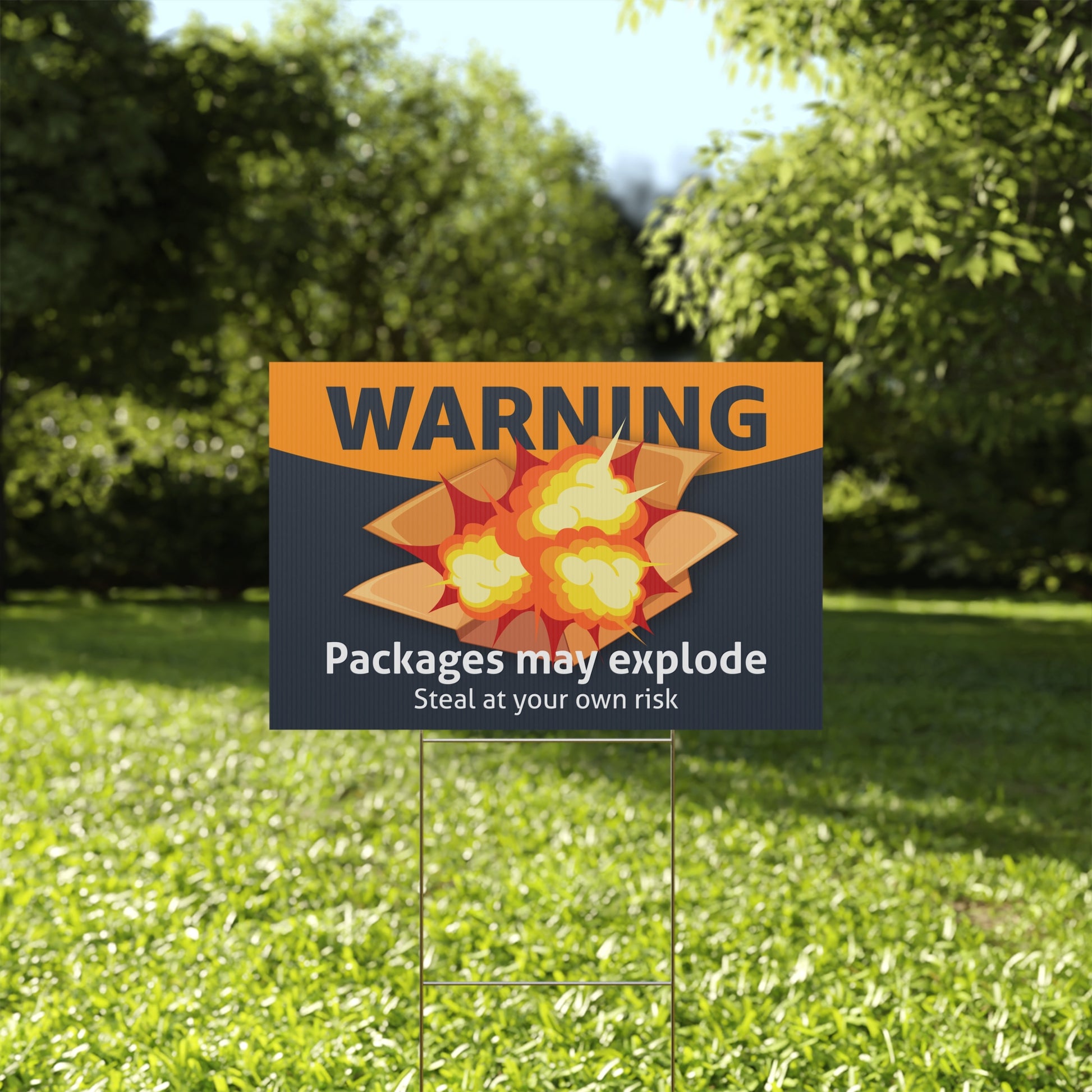 Package Theft Warning Plastic Yard Sign