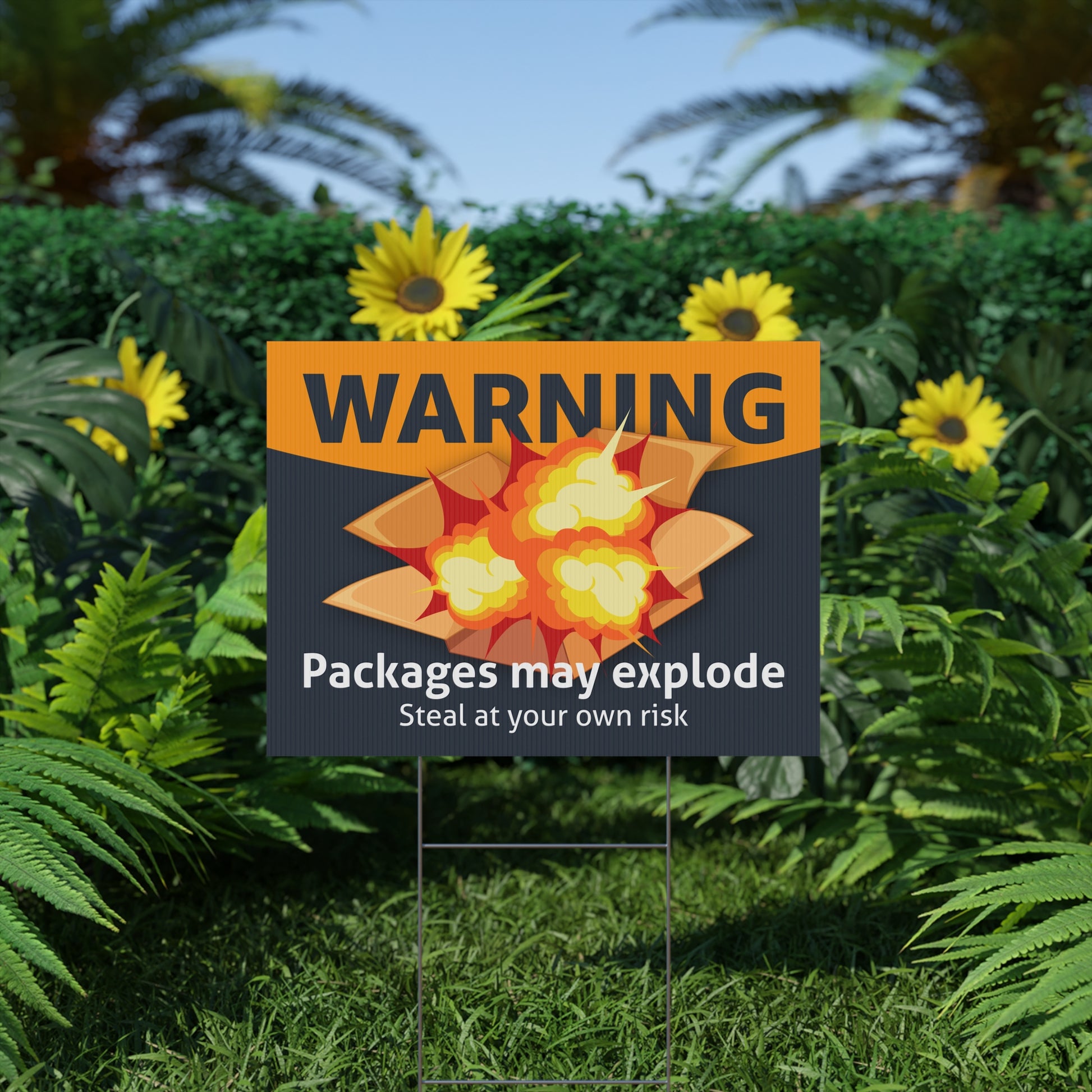 Package Theft Warning Plastic Yard Sign