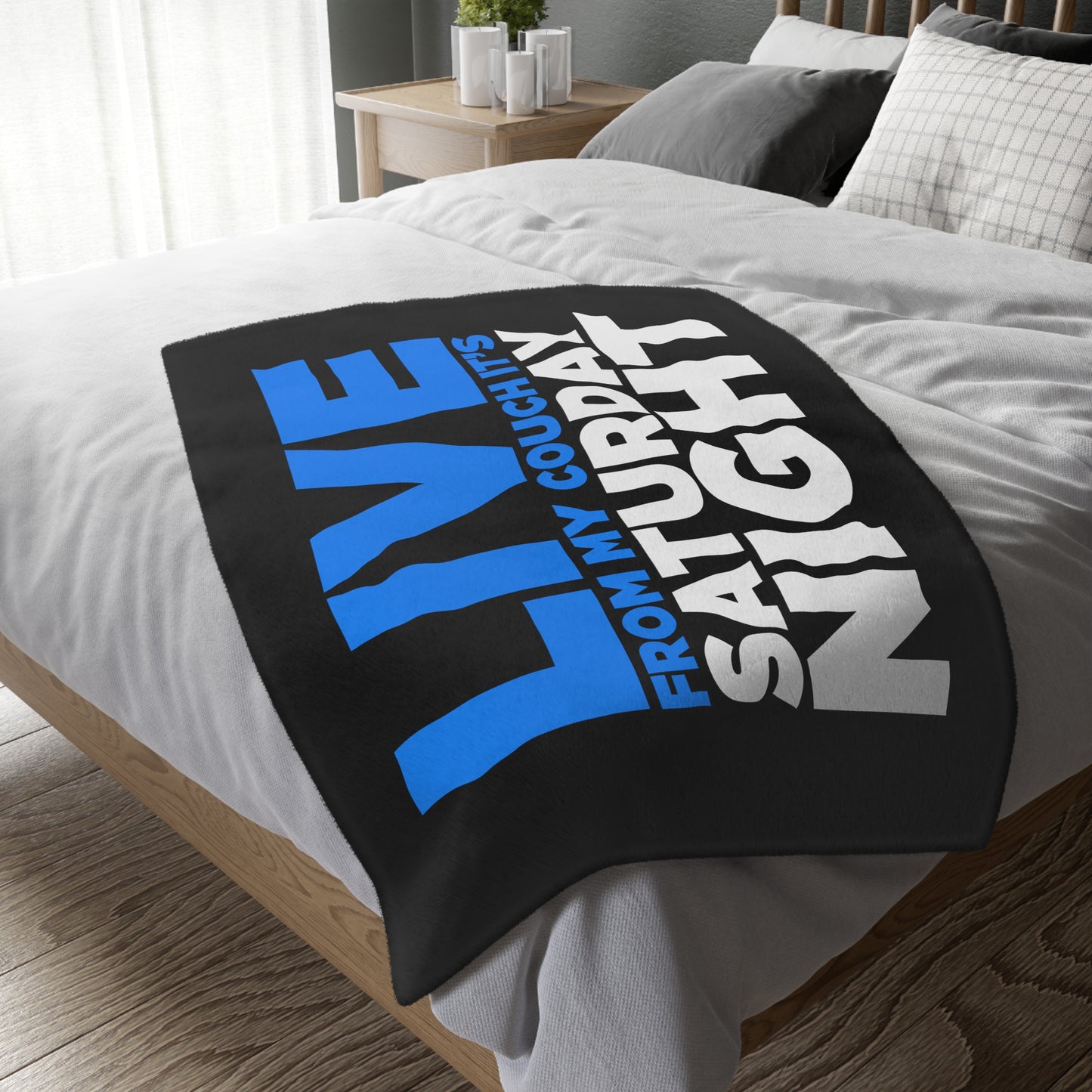 LIVE From My Couch It's Saturday Night Velveteen Minky Blanket (Two-sided print) - Gigglezon
