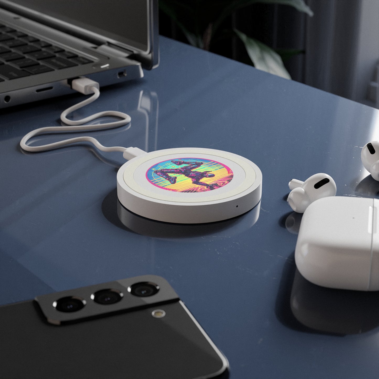 Cyberpunk Robot Quake Wireless Charging Pad