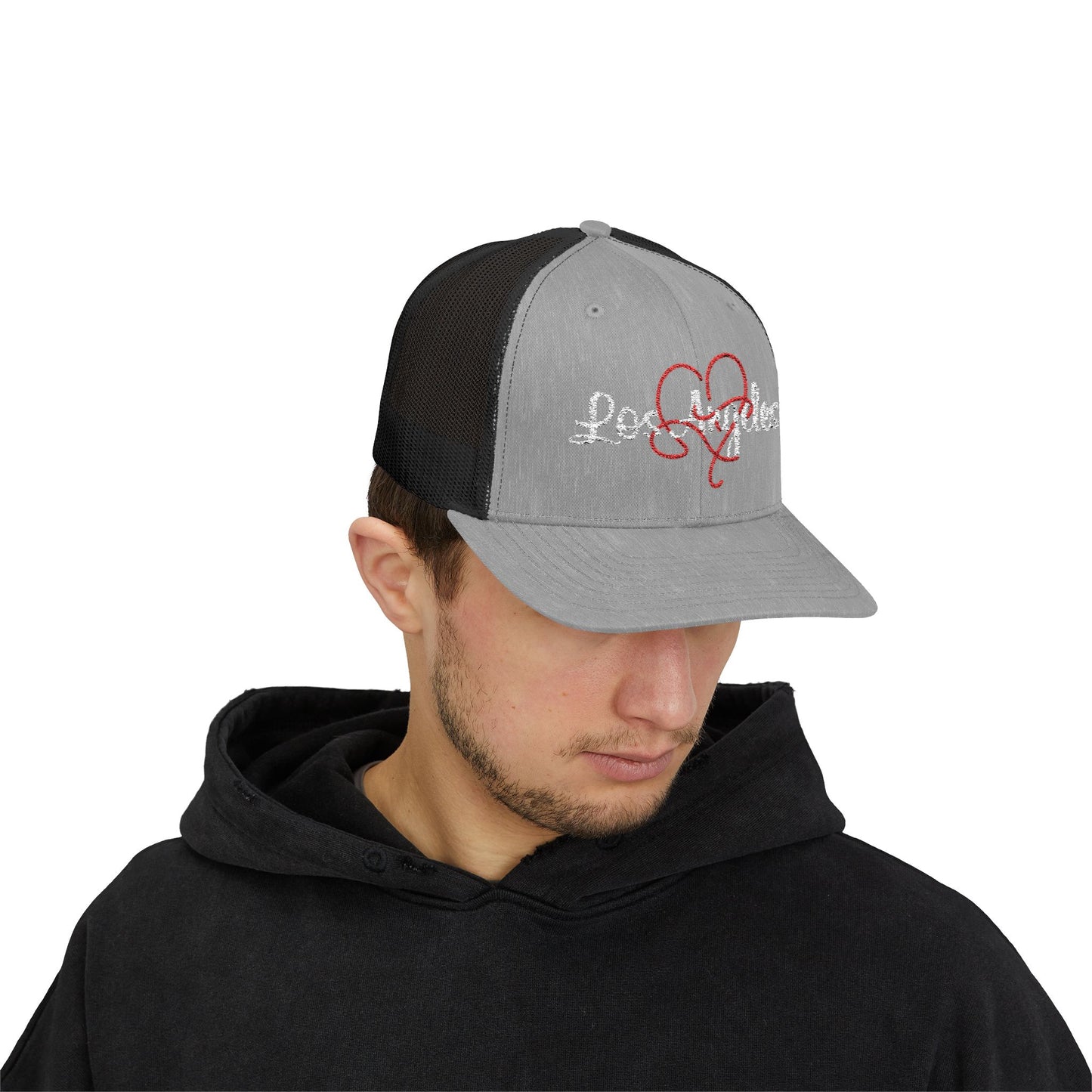 Trendy Los Angeles Heart Snapback Trucker Cap, Perfect Gift for Californians, Summer Style, Travel, Outdoor Adventures