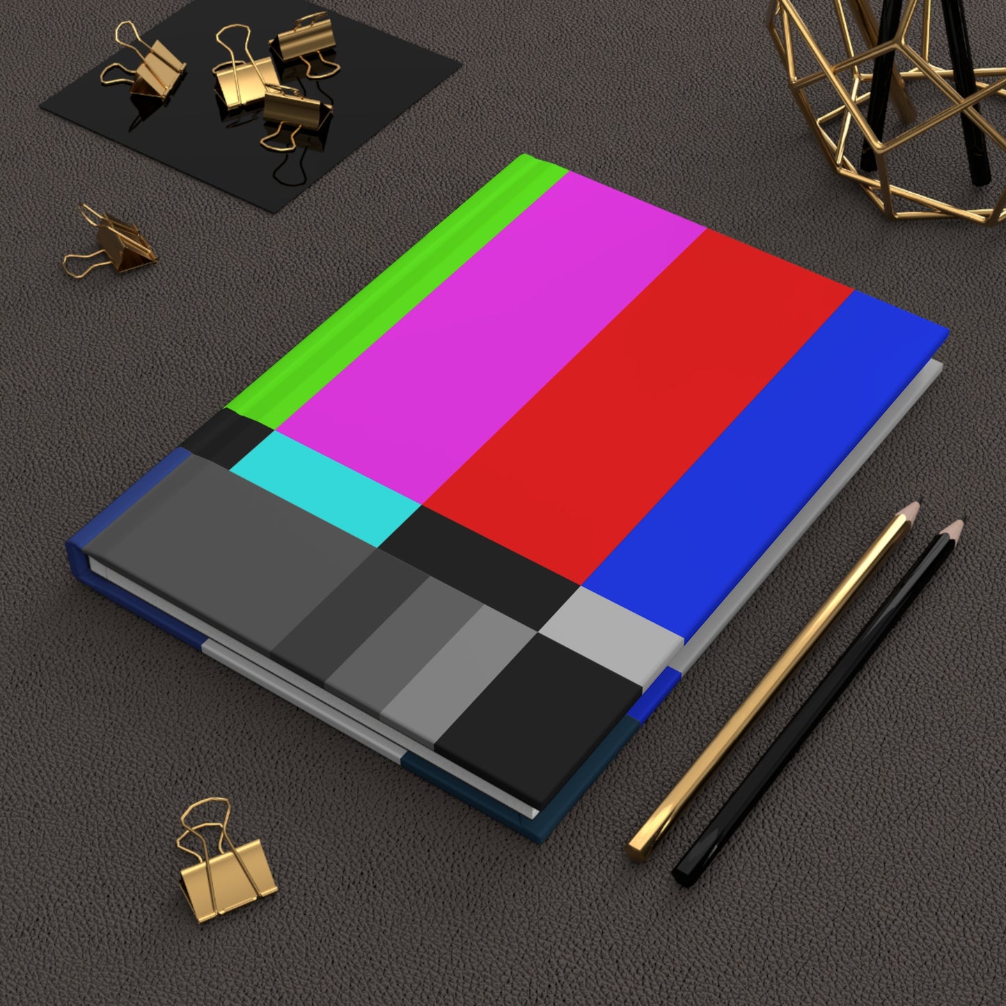 TV Color Bars Hardcover Journal Matte