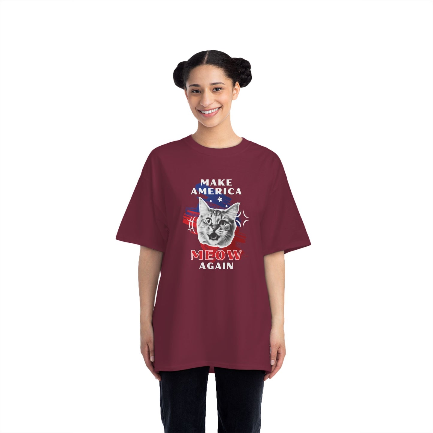 Make America Meow Again Political Meme Beefy-T® Short-Sleeve T-Shirt
