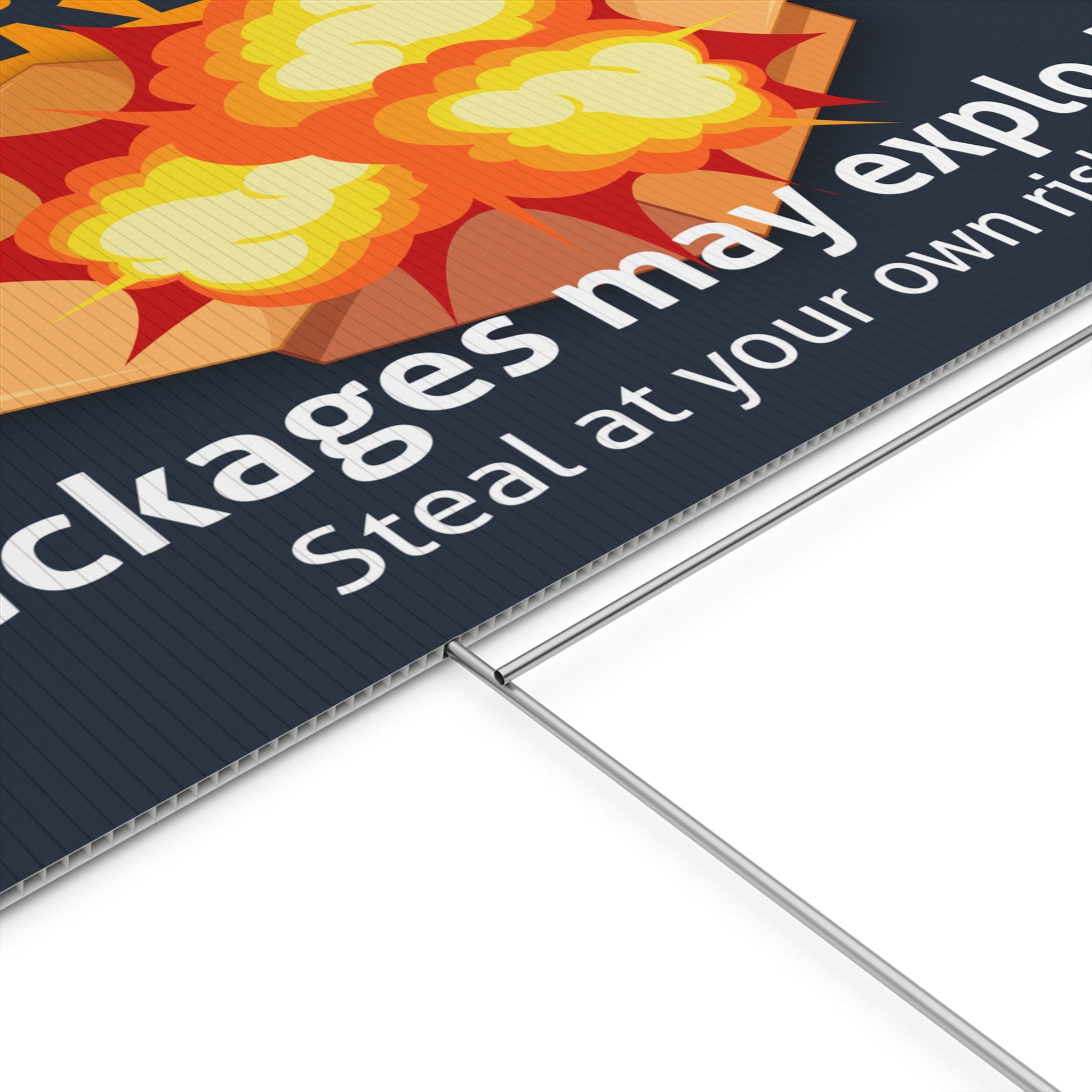 Package Theft Warning Plastic Yard Sign