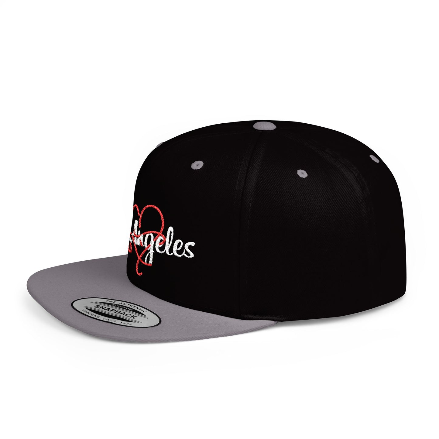 Los Angeles Heart Flat Bill Snapback Hat | Trendy Urban Apparel, Streetwear Accessory, Gift for Him, Casual Cap, Birthday Present