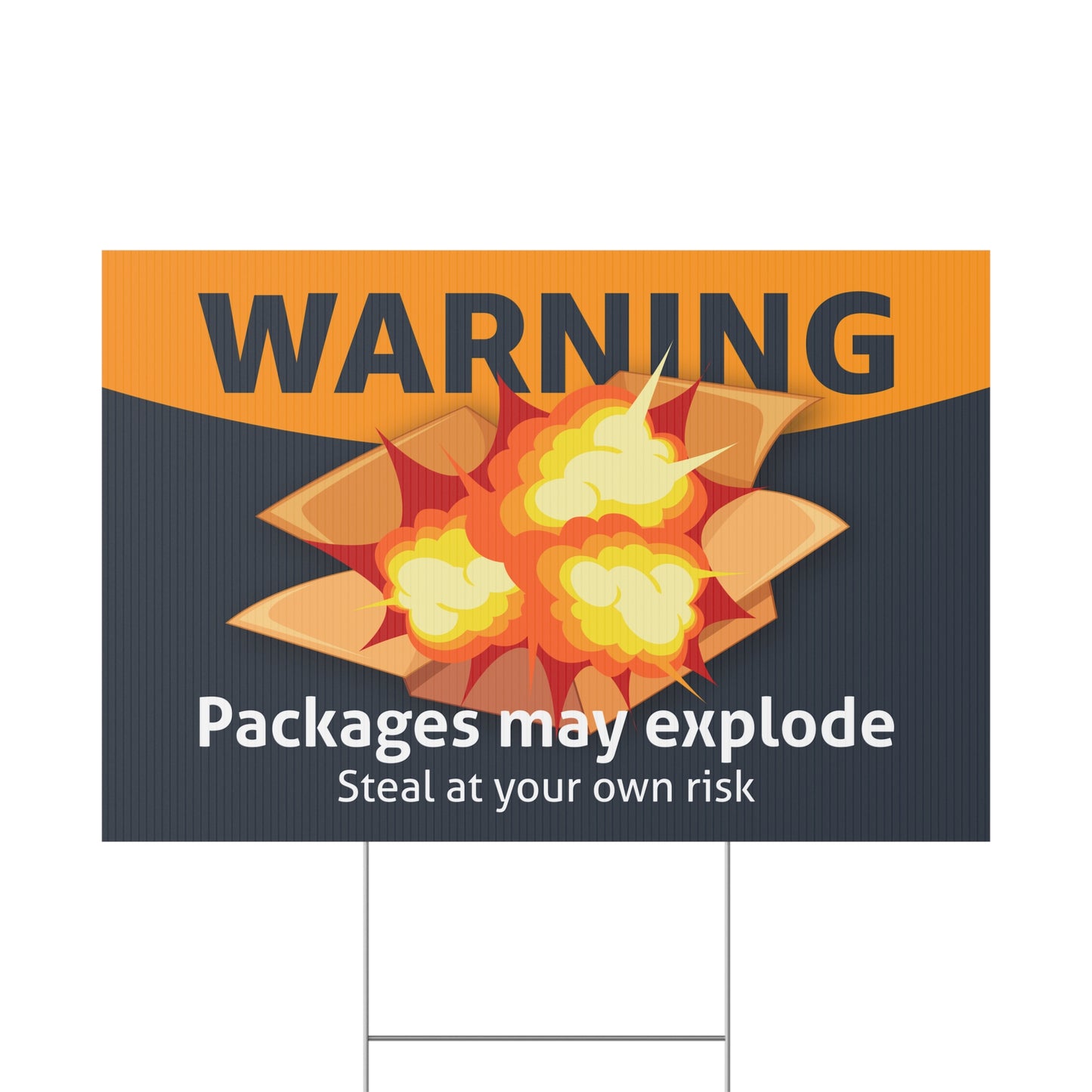 Package Theft Warning Plastic Yard Sign