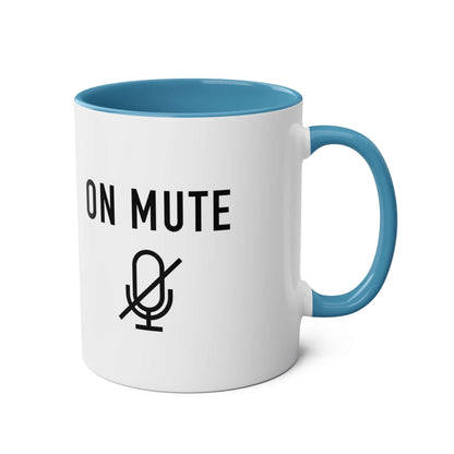 On Mute Two-Tone Coffee Mugs, 11oz