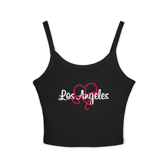 Los Angeles Heart Design Women's Spaghetti Strap Tank Top, Cute Summer Top, Valentine's Day Gift, Casual Wear, Relaxed Fit