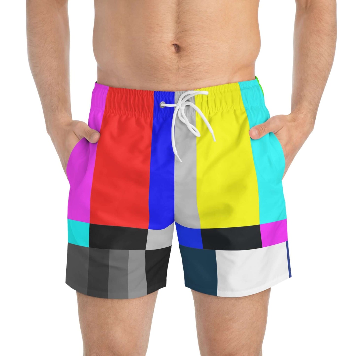 TV Color Bars Swim Trunks