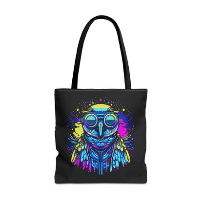 Cyberpunk Owl Tote Bag (Black)