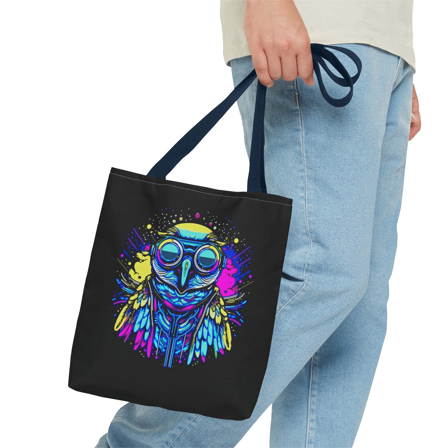 Cyberpunk Owl Tote Bag (Black)