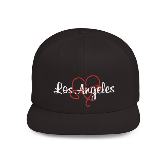 Los Angeles Heart Flat Bill Snapback Hat | Trendy Urban Apparel, Streetwear Accessory, Gift for Him, Casual Cap, Birthday Present