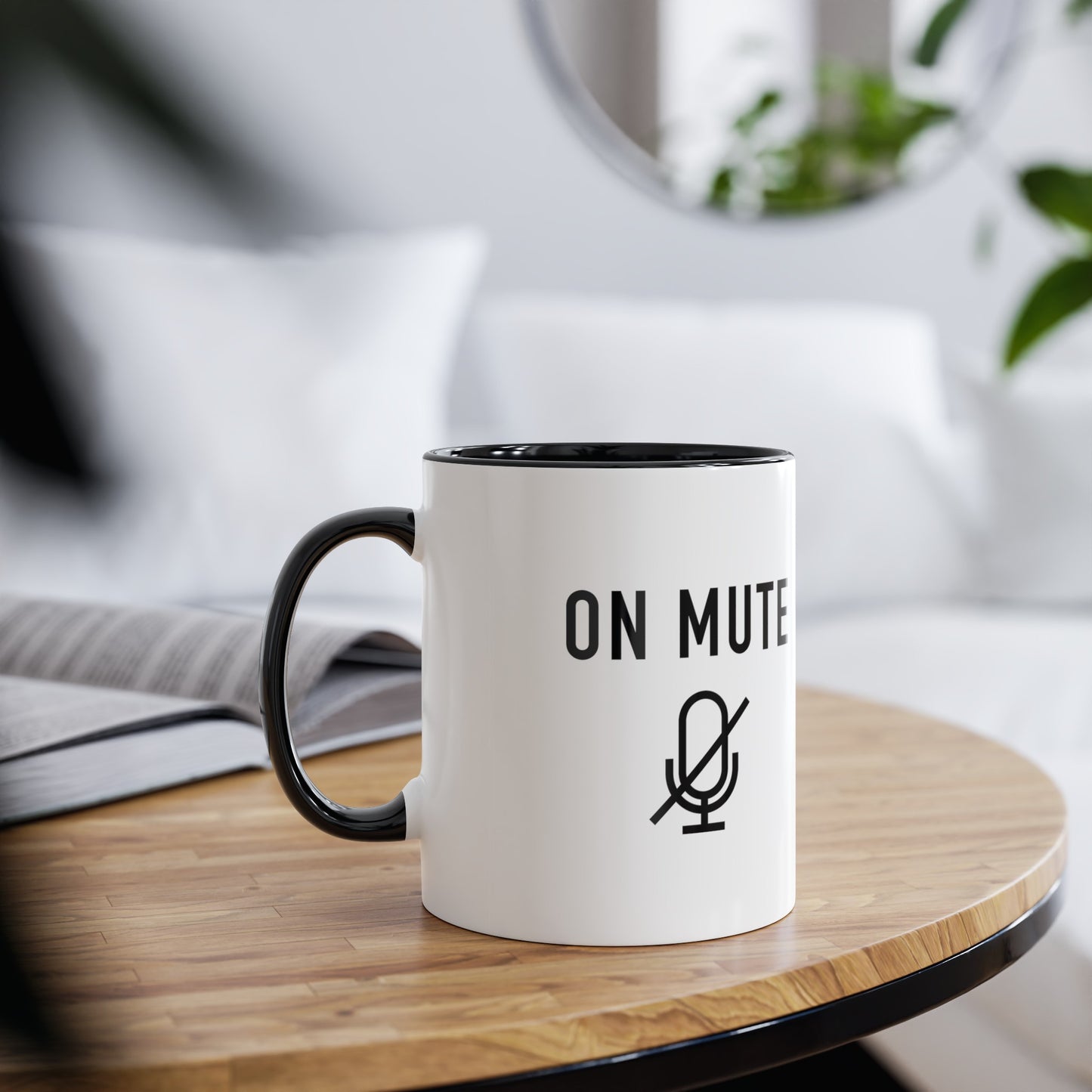 On Mute Two-Tone Coffee Mugs, 11oz