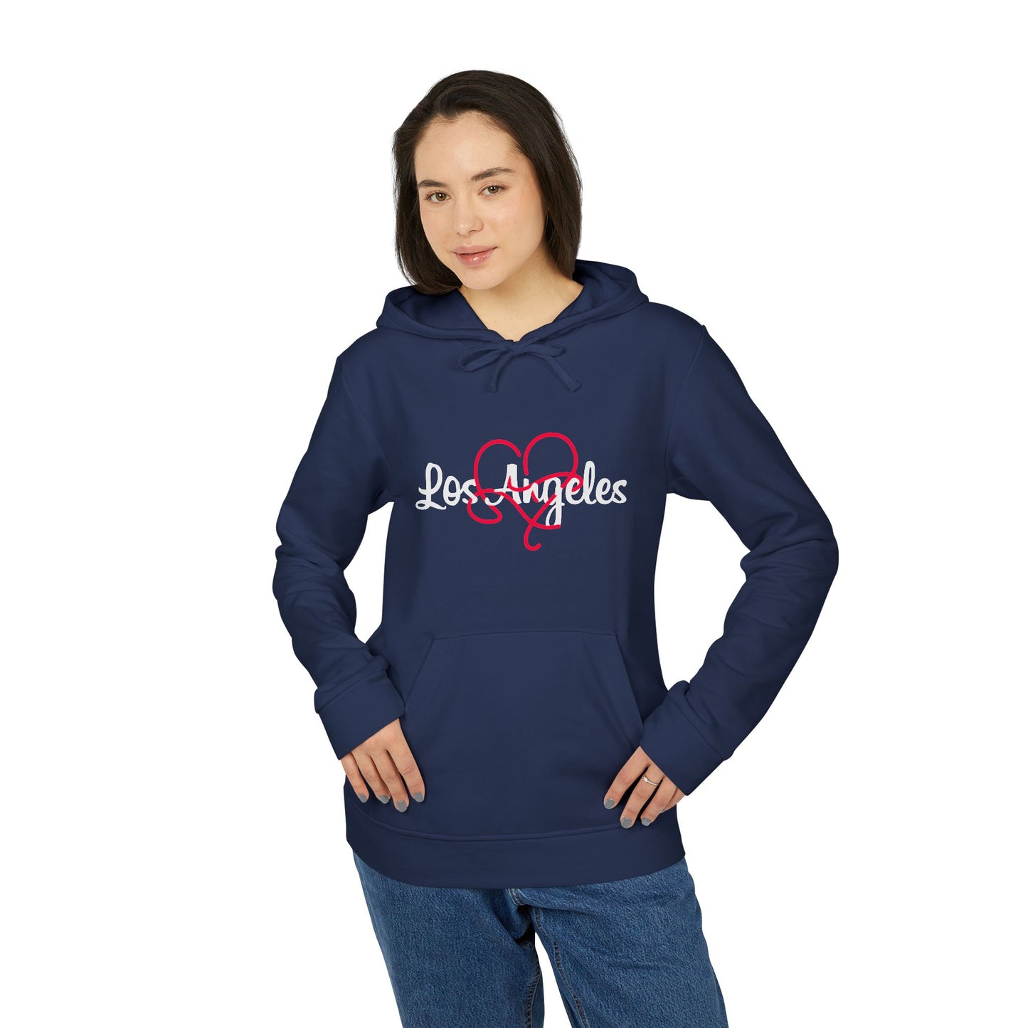 Los Angeles Love Hoodie, Cozy Unisex Fleece Sweatshirt, Trendy Urban Wear, Valentine's Gift, Warm Everyday Style, Casual Streetwear