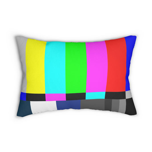 TV Color Bars Spun Polyester Lumbar Pillow - Gigglezon