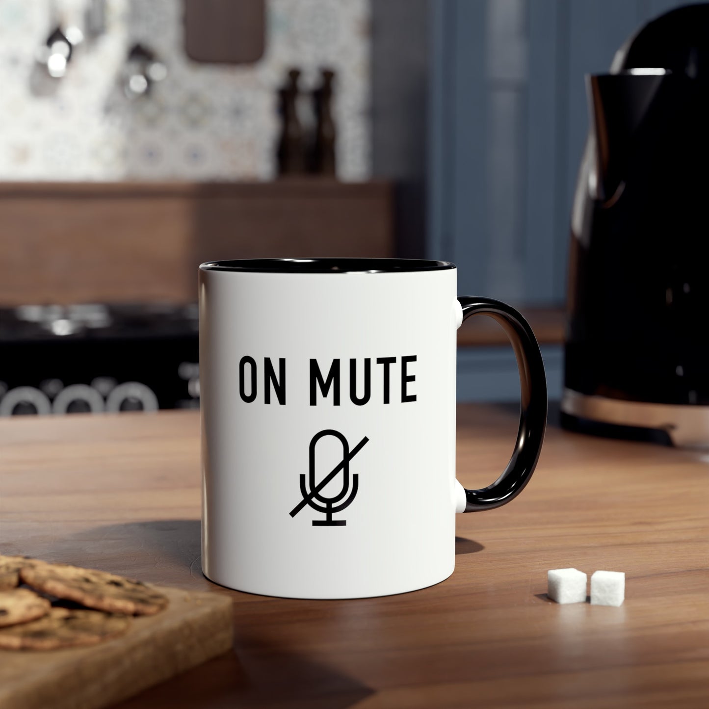 On Mute Two-Tone Coffee Mugs, 11oz