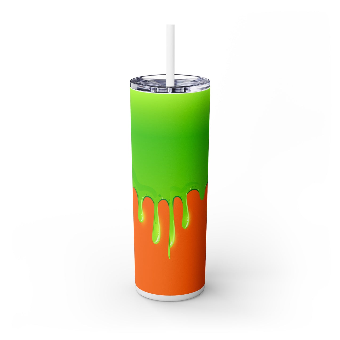 Green Slime Skinny Tumbler with Straw, 20oz