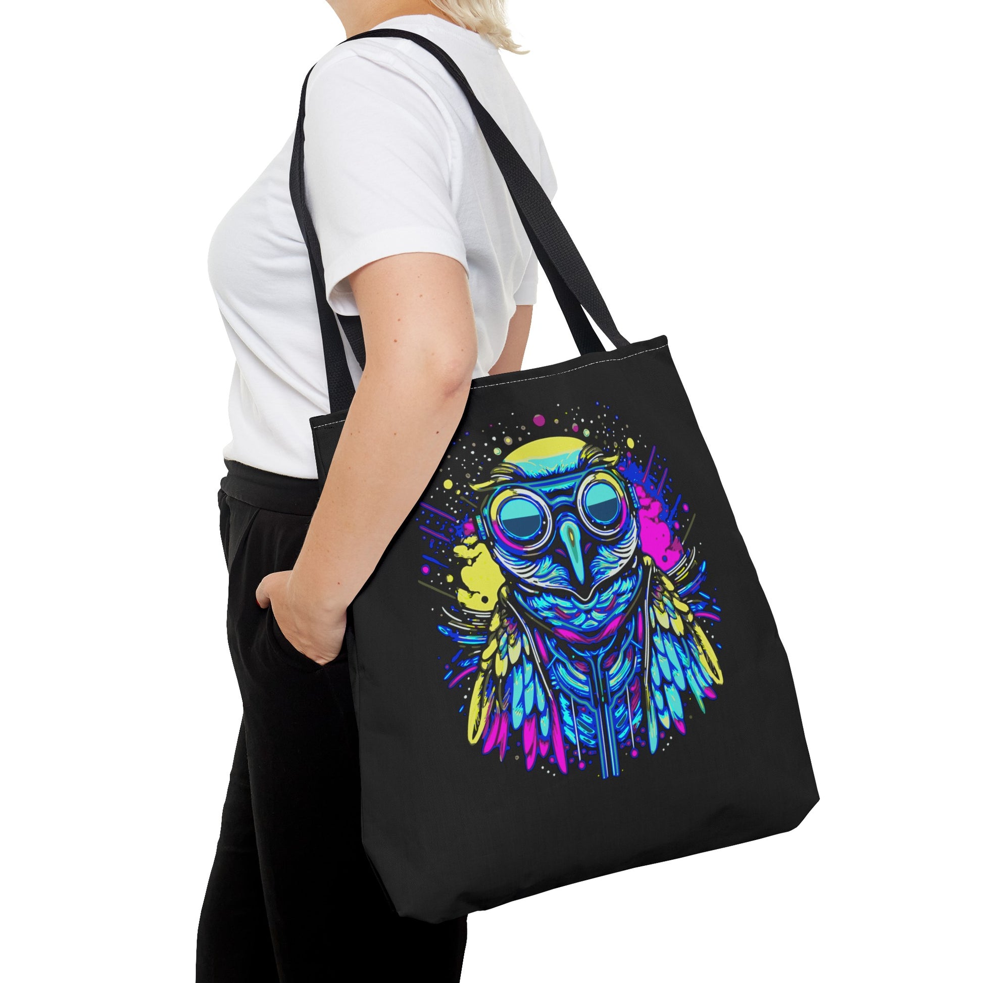 Cyberpunk Owl Tote Bag (Black)