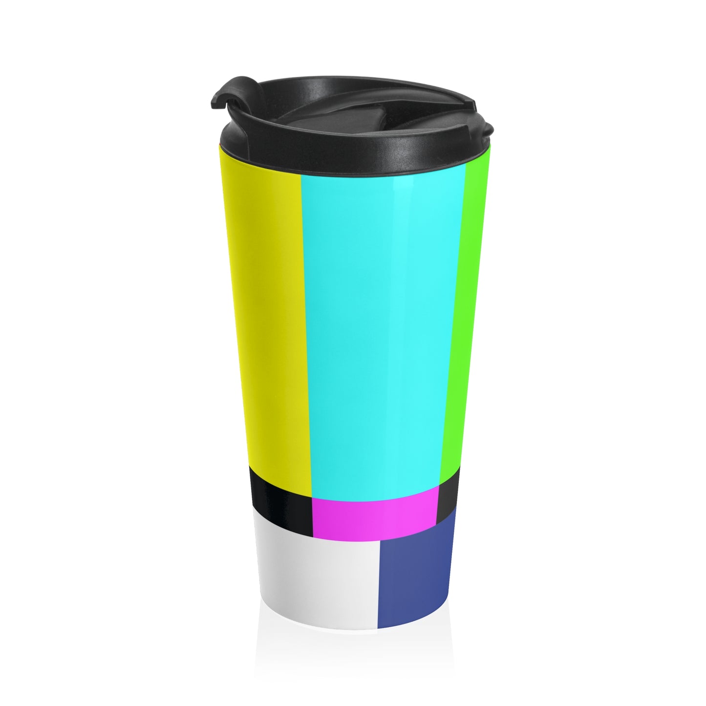 TV Color Bars Stainless Steel Travel Mug - Gigglezon