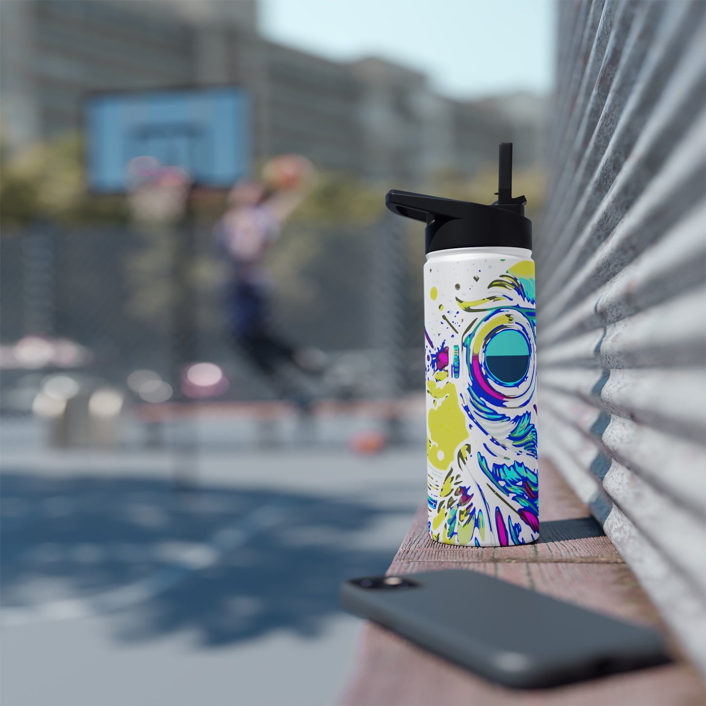 Cyberpunk Owl Stainless Steel Water Bottle