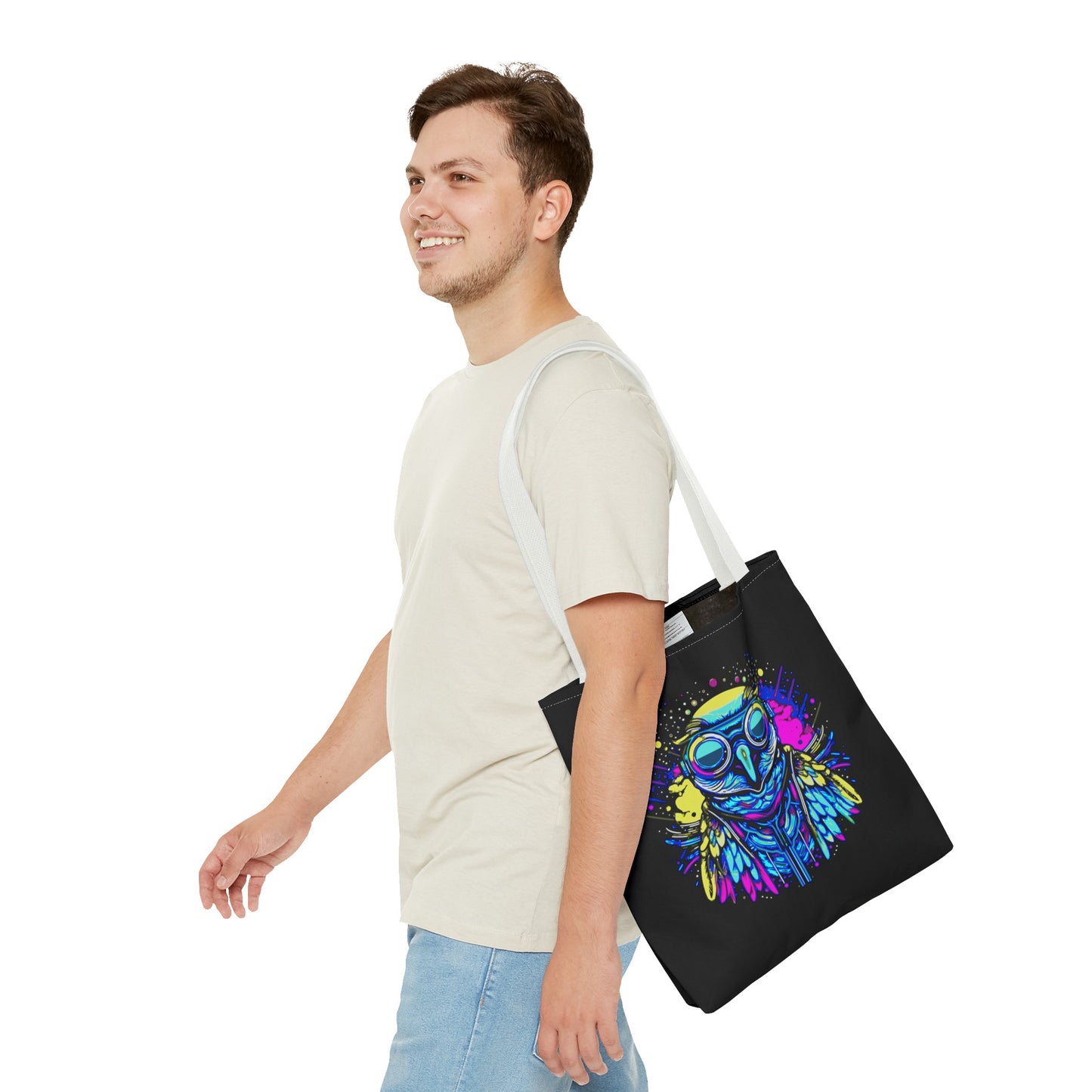 Cyberpunk Owl Tote Bag (Black)