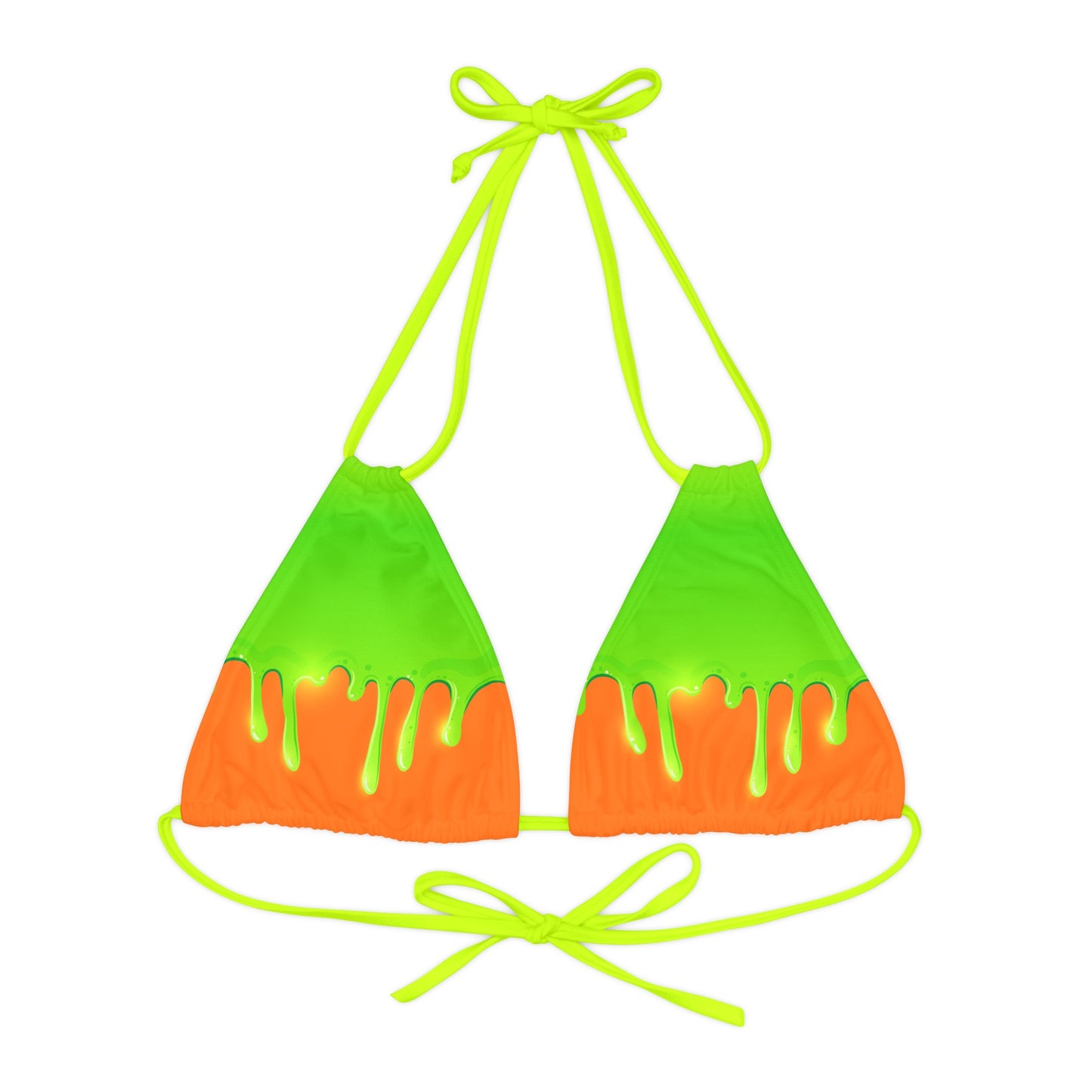 Green Slime Strappy Triangle Bikini Top