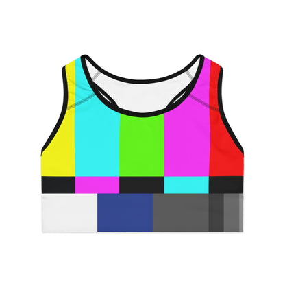 TV Color Bars Sports Bra