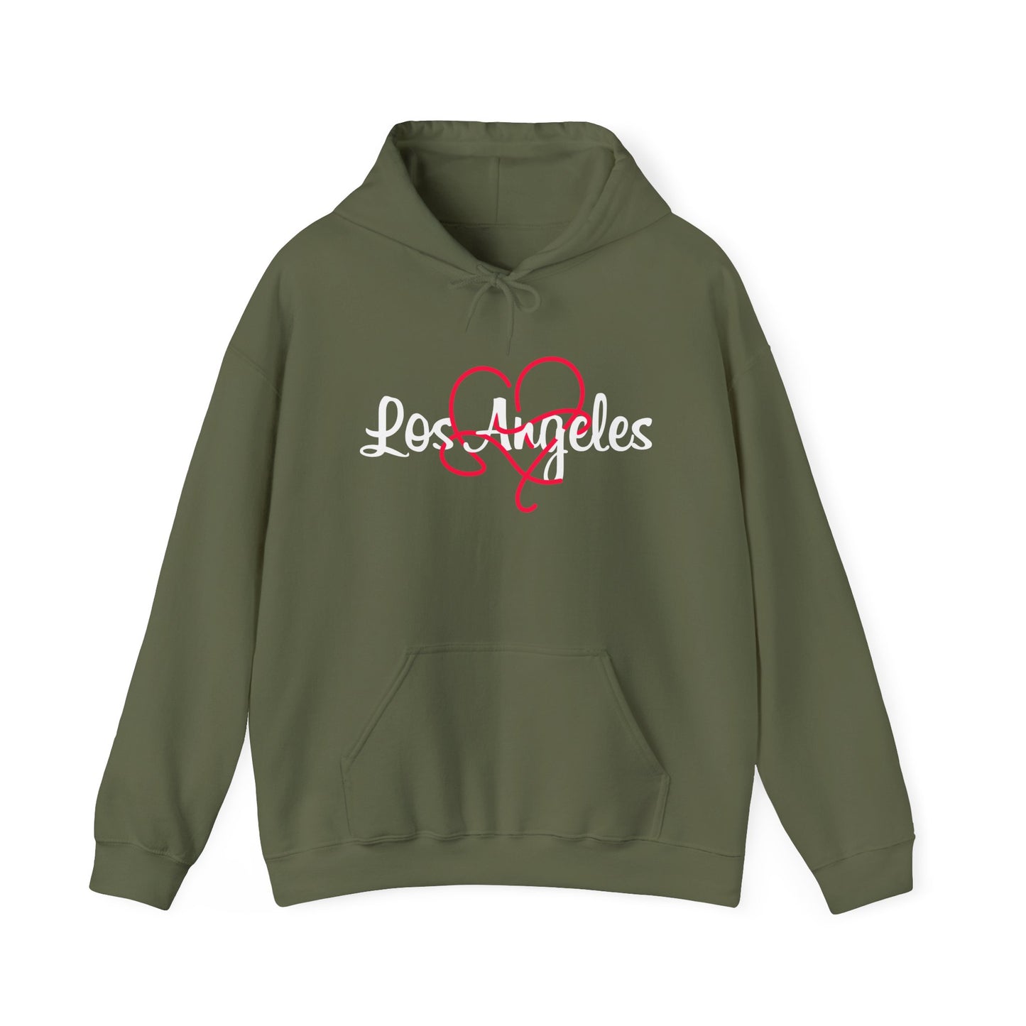 Los Angeles Heart Hooded Sweatshirt, Cozy Unisex Hoodie, Urban Fashion, Streetwear Gift, Casual Wear, Perfect for Fall & Winter