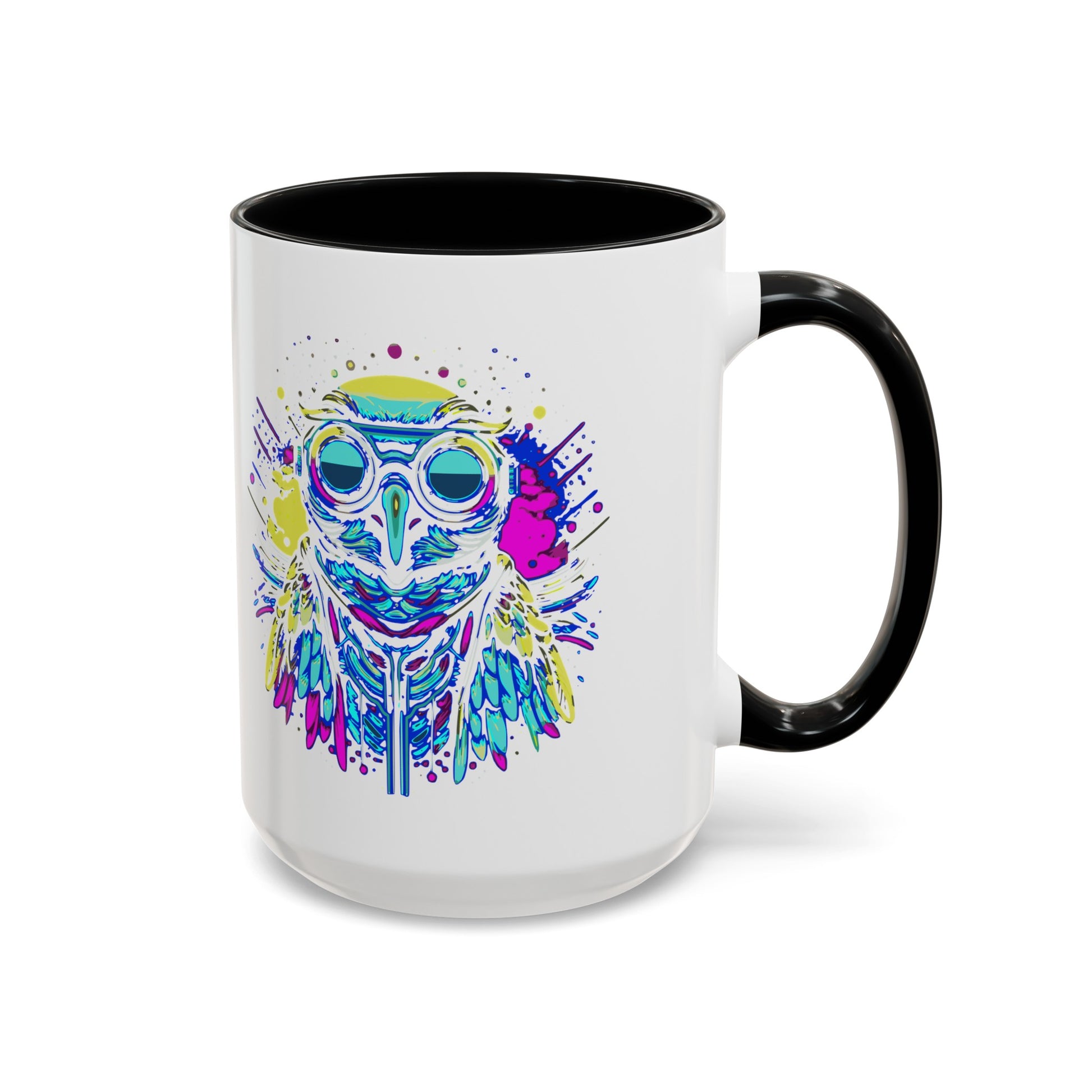 Cyberpunk Owl Accent Coffee Mug (11, 15oz)