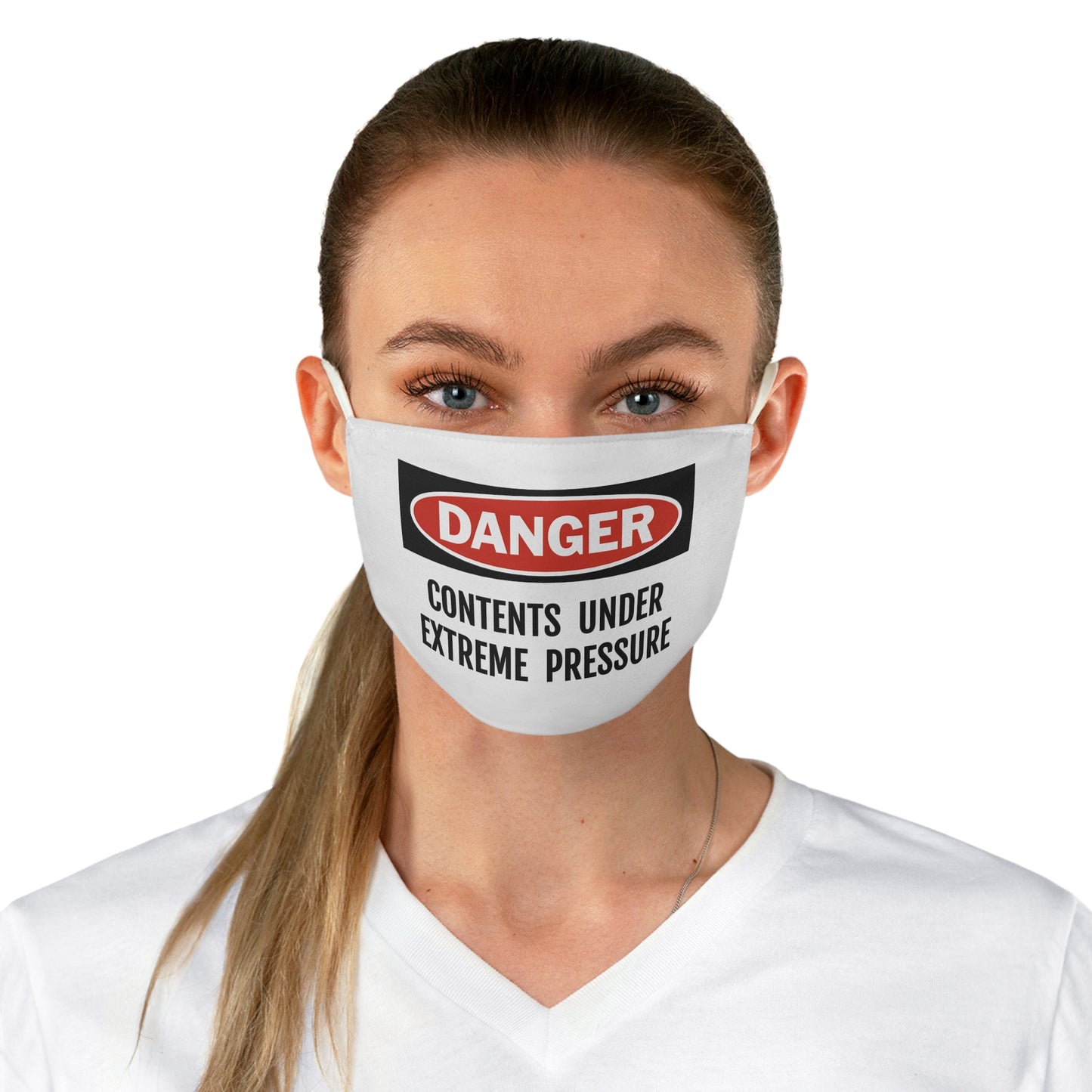 Danger Contents Under Extreme Pressure Fabric Face Mask