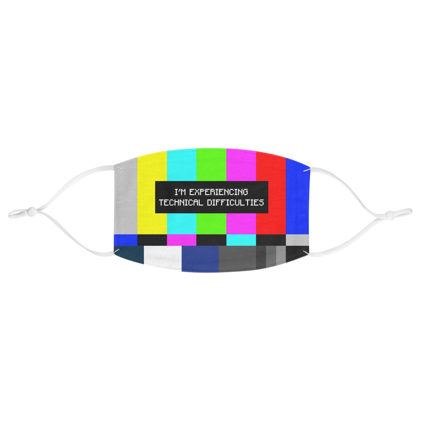 TV Color Bars Technical Difficulties Fabric Face Mask