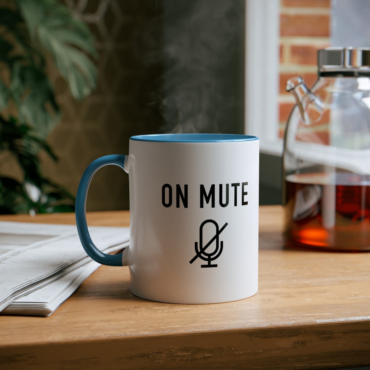 On Mute Two-Tone Coffee Mugs, 11oz