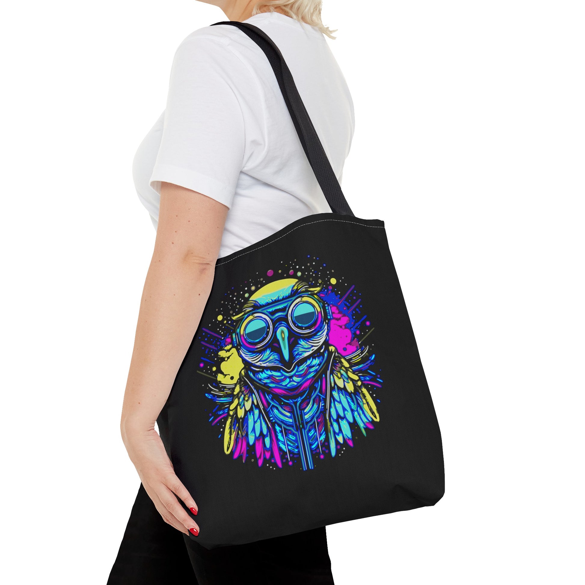 Cyberpunk Owl Tote Bag (Black)